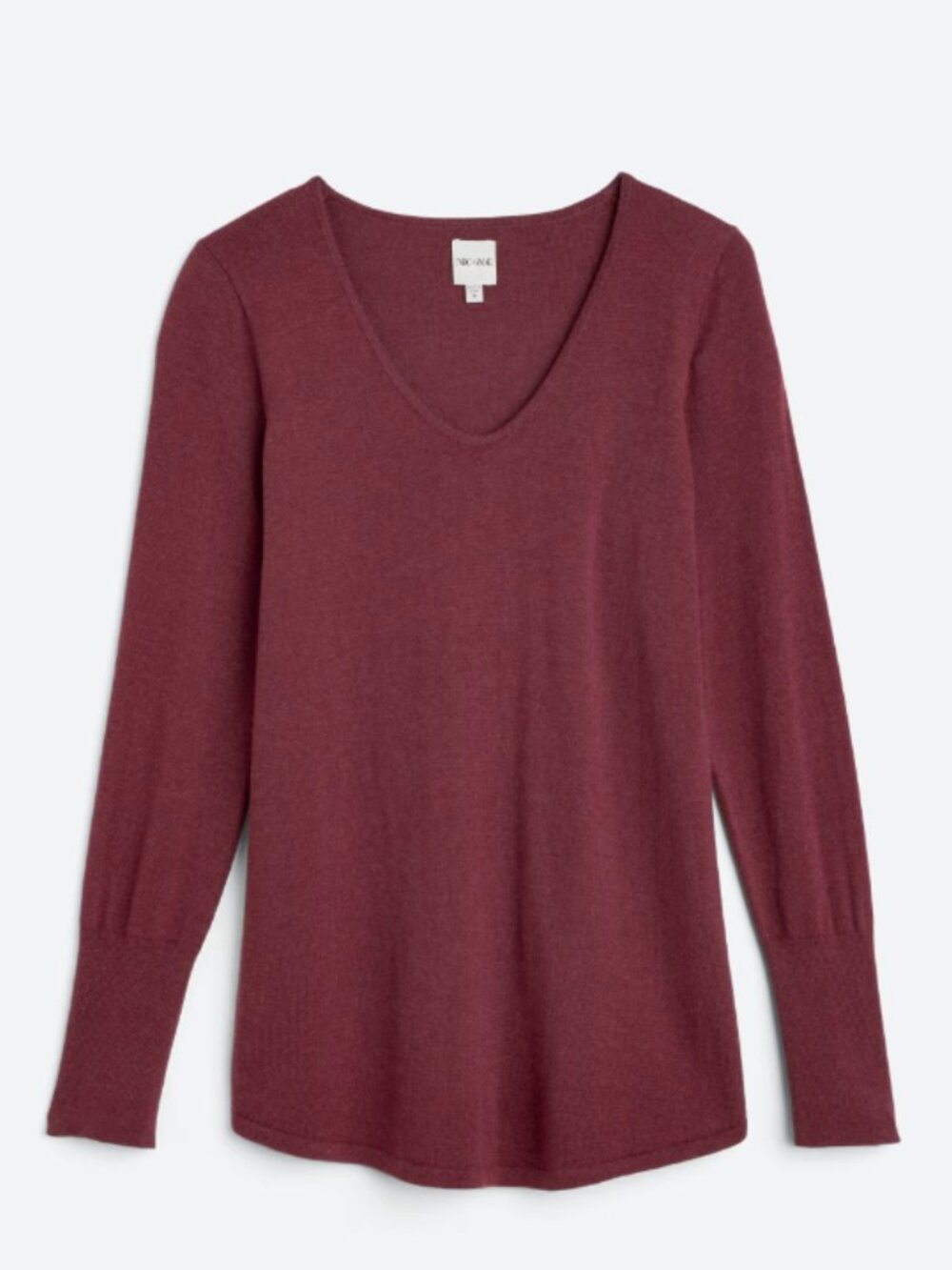NIC+ZOE Burgundy Vital V-Neck Sweater Small Maroon - Picture 8 of 10